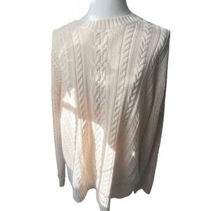 XL Cream Cable Knit‎ 100% Cotton Sweater Pullover Classic (Amazon Essentials)